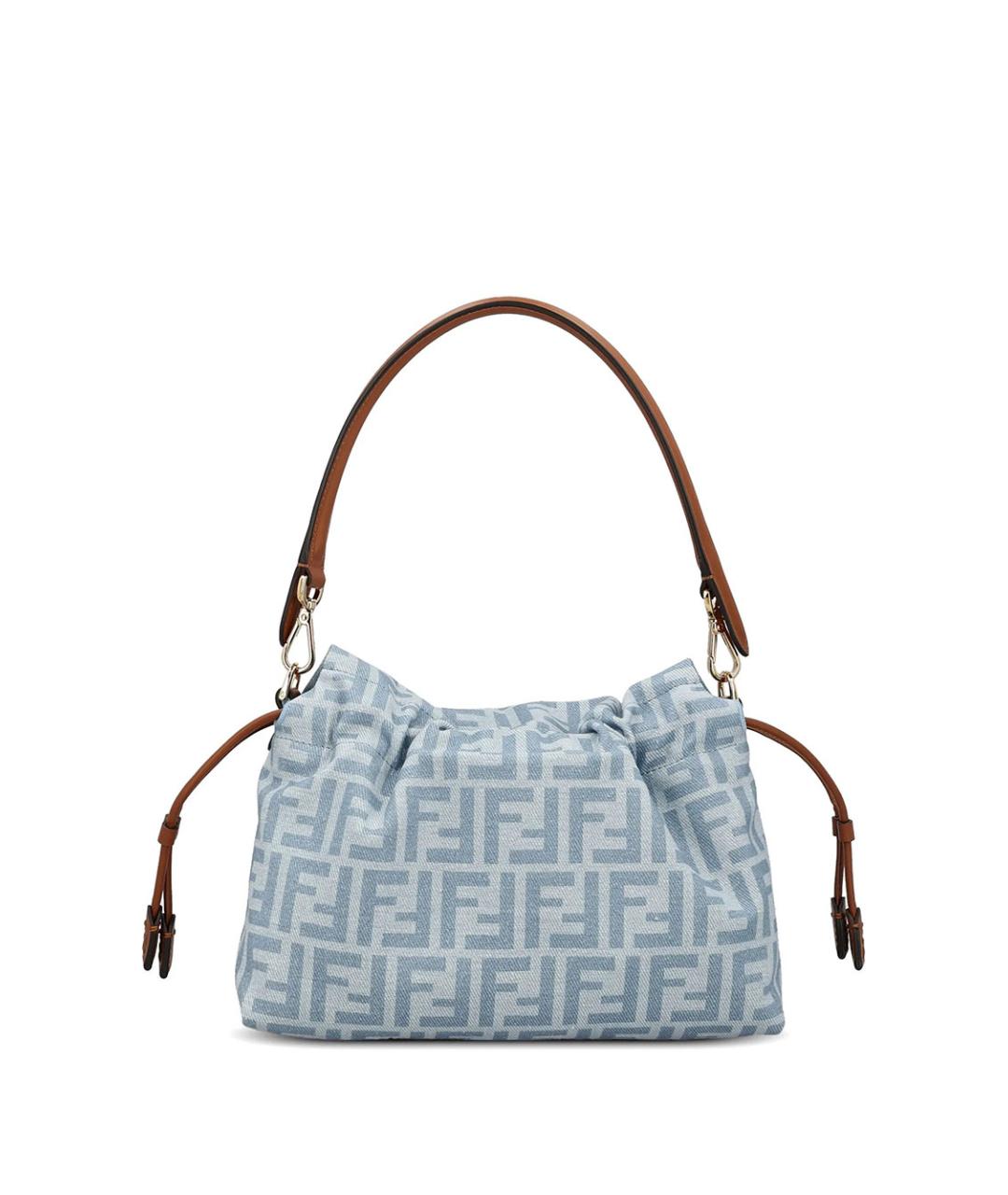 FENDI Голубая хлопковая сумка через плечо, фото 2