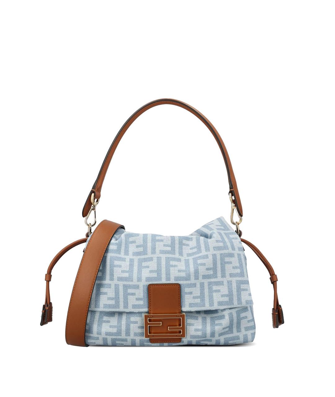 FENDI Голубая хлопковая сумка через плечо, фото 1