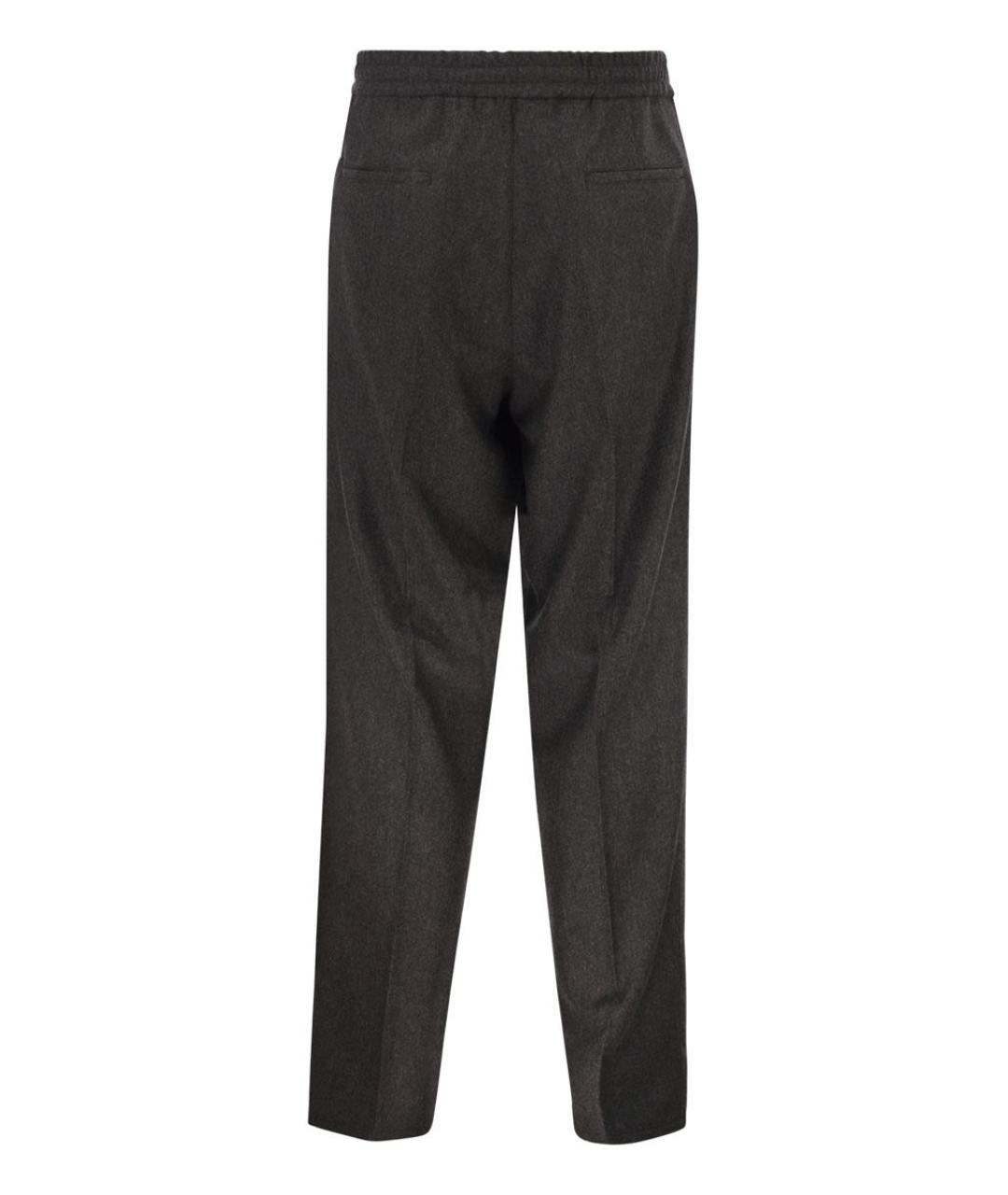 BRUNELLO CUCINELLI Коричневые шерстяные повседневные брюки, фото 2