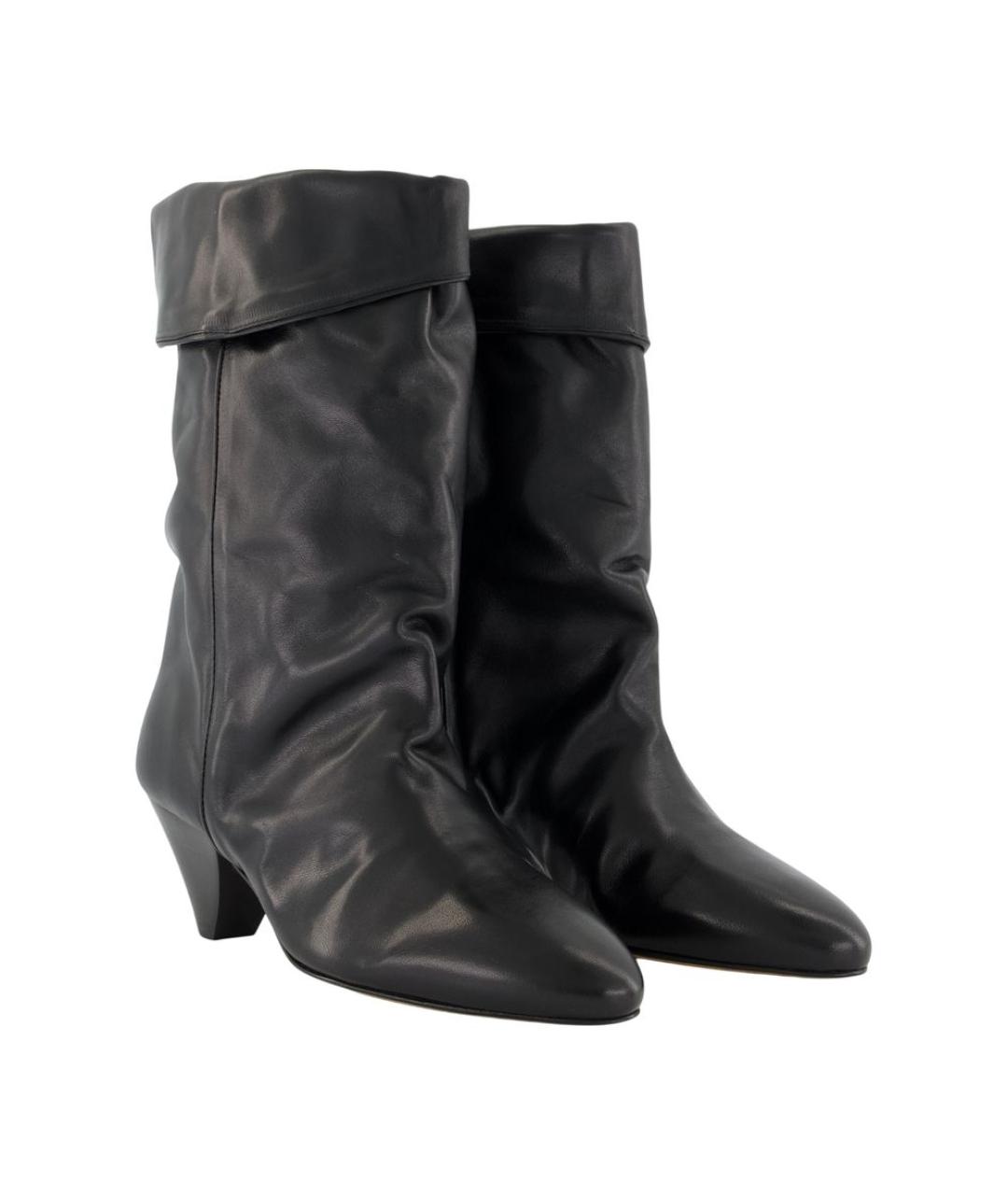 ISABEL MARANT Черные кожаные сапоги, фото 2