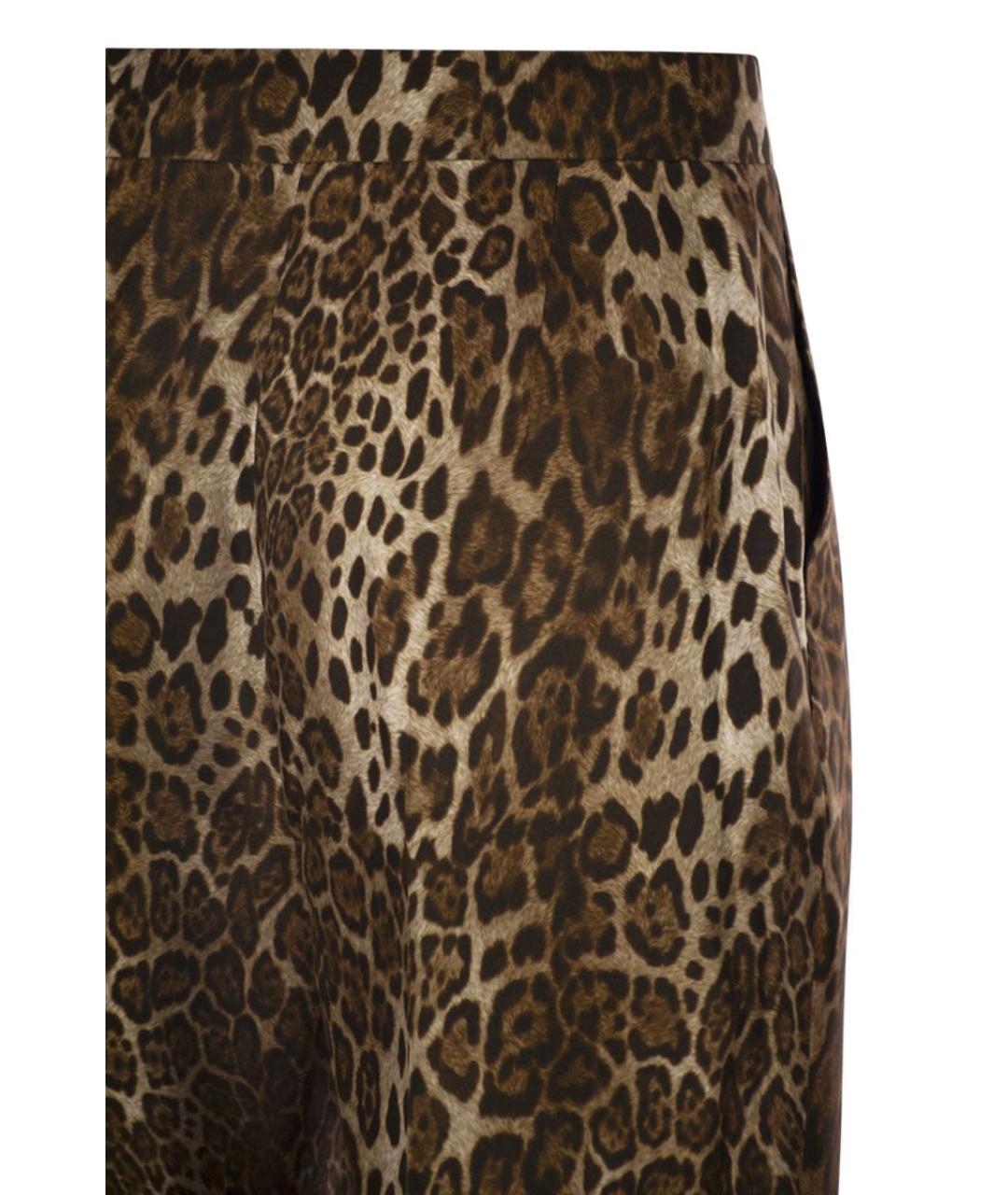 MAX MARA Коричневые шелковые прямые брюки, фото 4