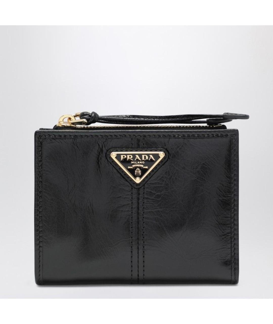 PRADA Черный кожаный кошелек, фото 3