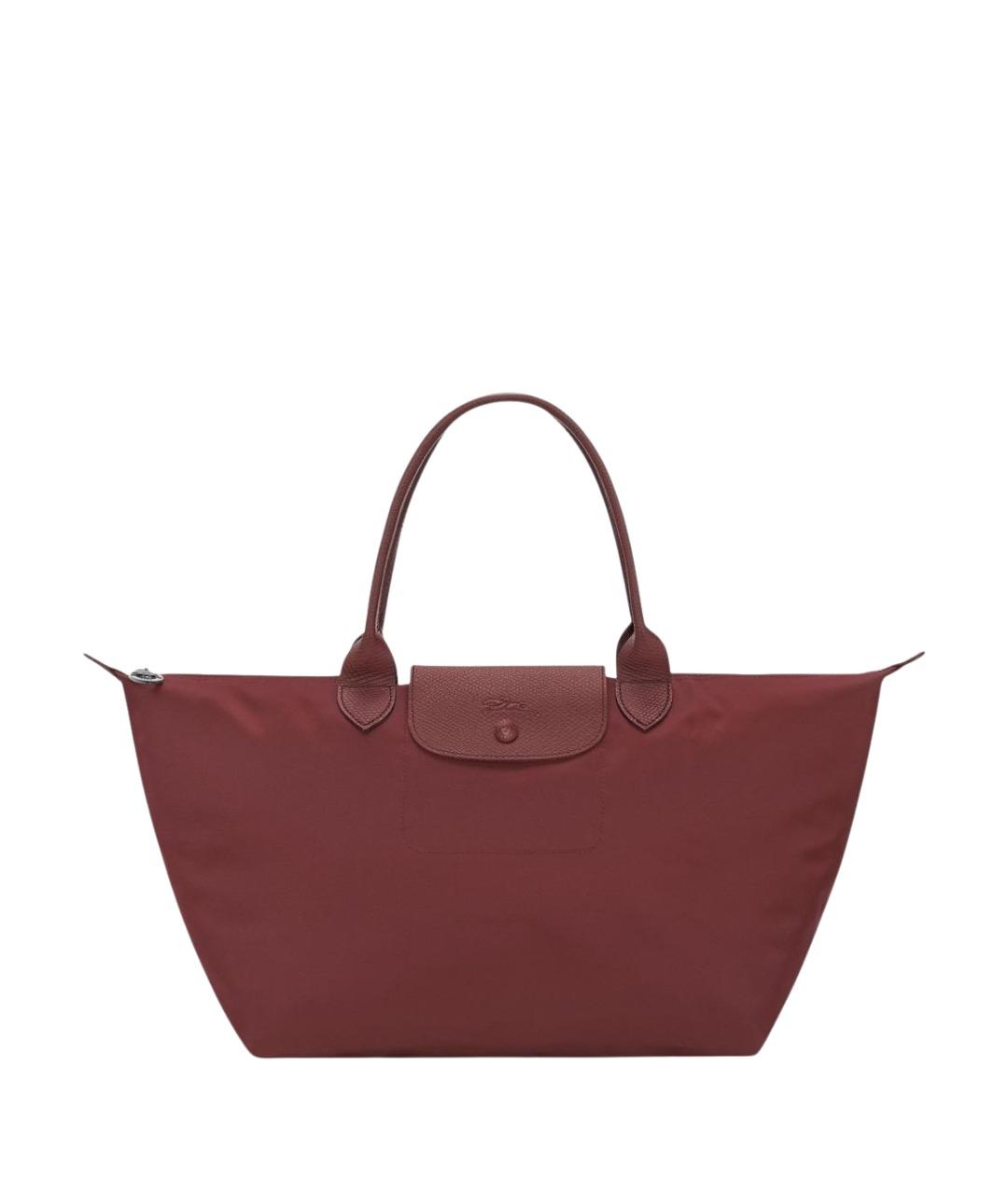LONGCHAMP Бордовая тканевая сумка тоут, фото 1