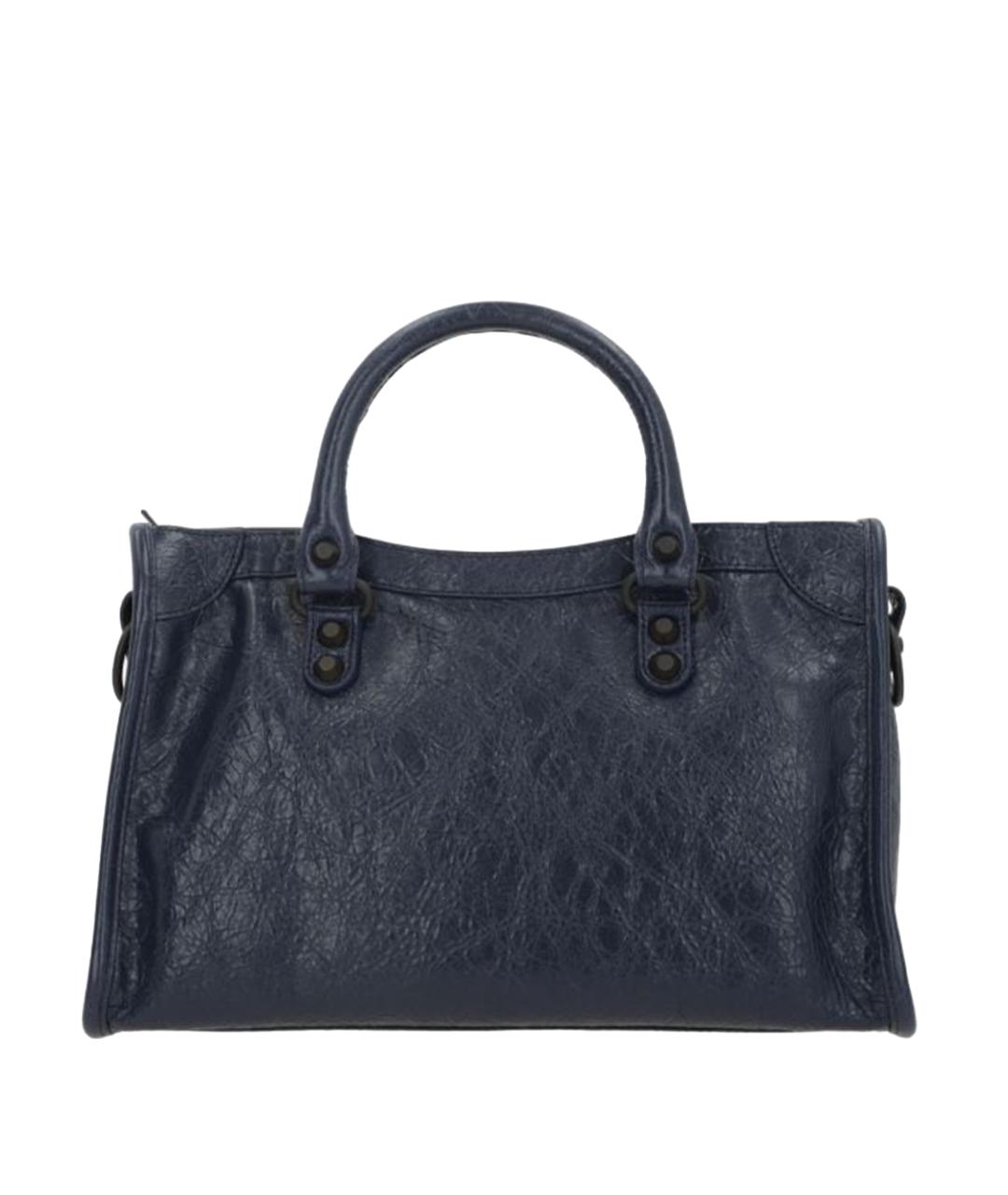 BALENCIAGA Синяя кожаная сумка тоут, фото 3