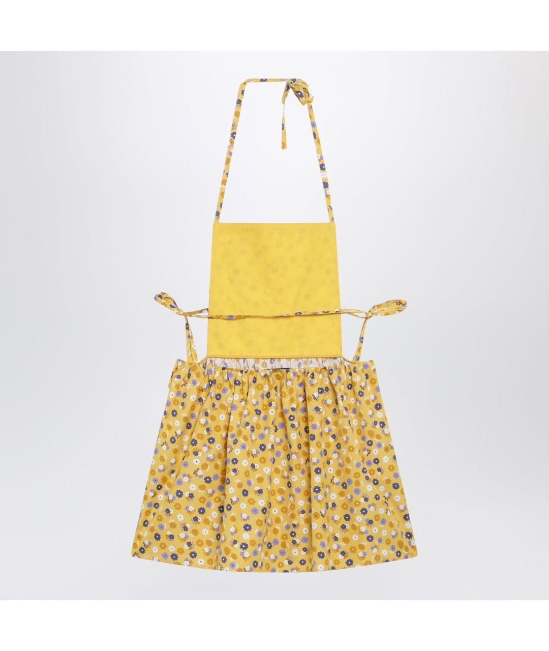 MIU MIU Желтое хлопковое повседневное платье, фото 2