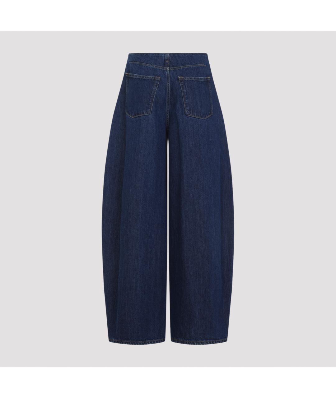 JIL SANDER Синие хлопковые прямые брюки, фото 3