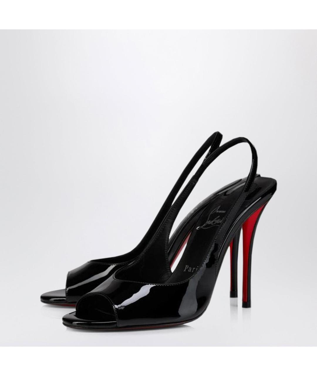 CHRISTIAN LOUBOUTIN Черные кожаные туфли, фото 2