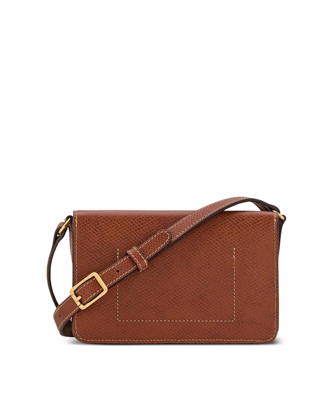 LONGCHAMP Коричневая кожаная сумка через плечо, фото 5