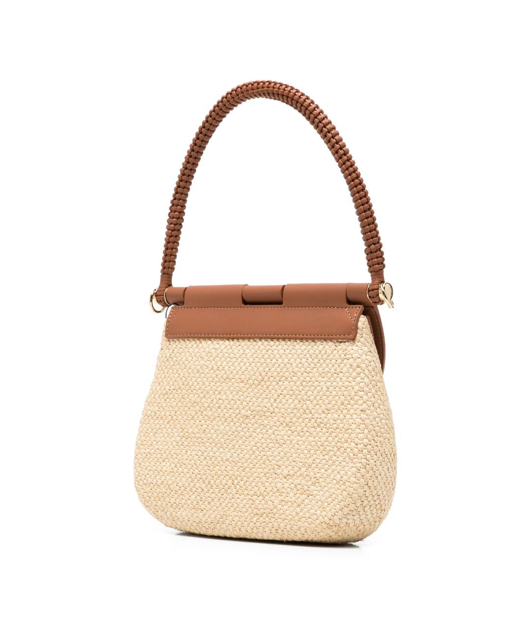 LOEWE Бежевая плетеная сумка через плечо, фото 5