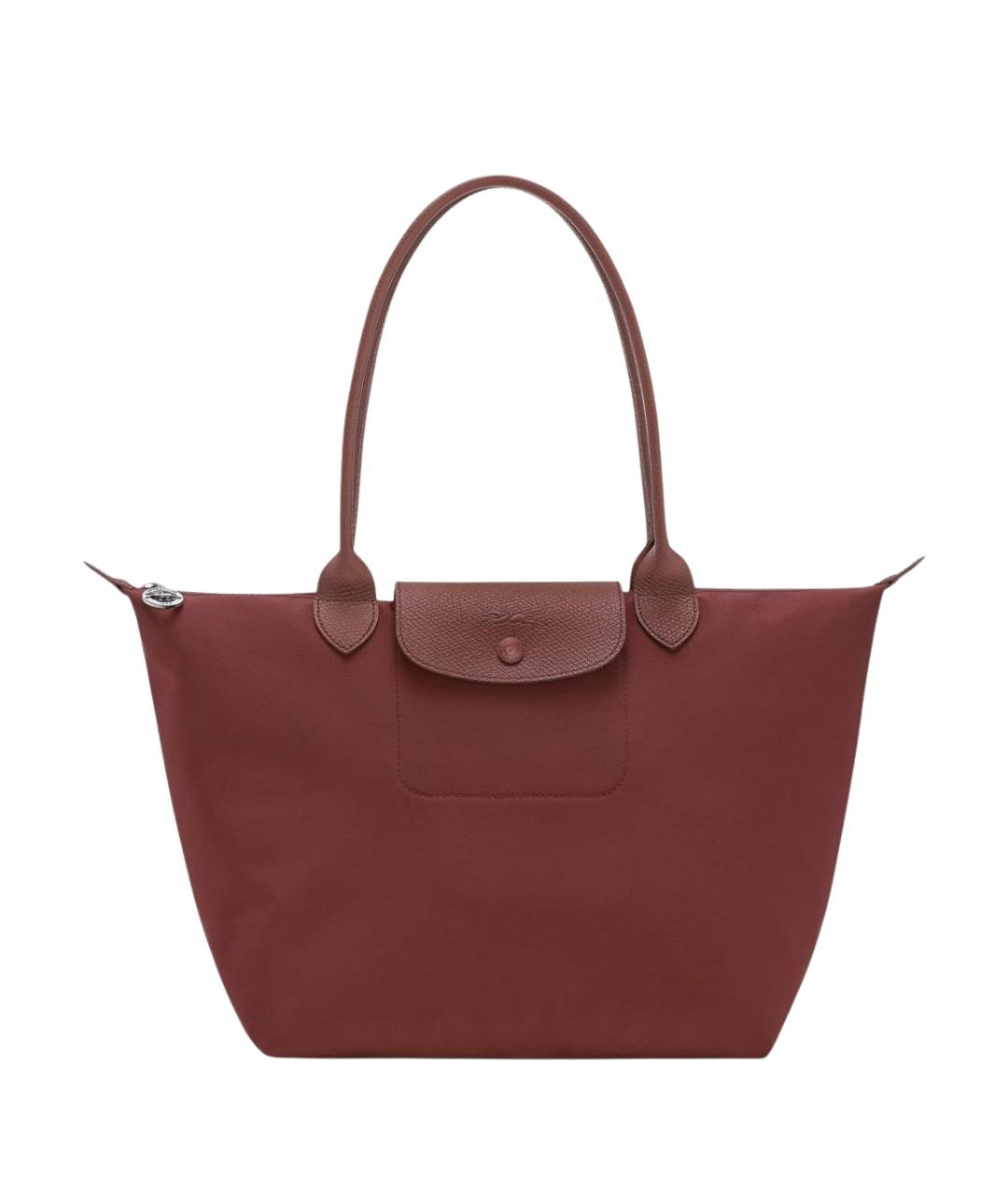 LONGCHAMP Бордовая тканевая сумка тоут, фото 1