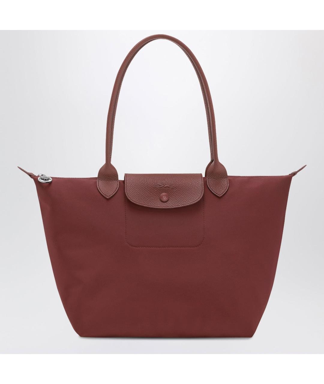 LONGCHAMP Бордовая тканевая сумка тоут, фото 3