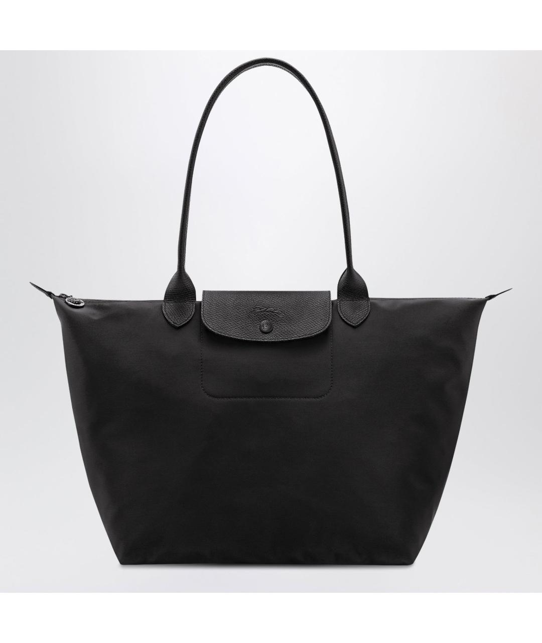LONGCHAMP Черная тканевая сумка тоут, фото 3