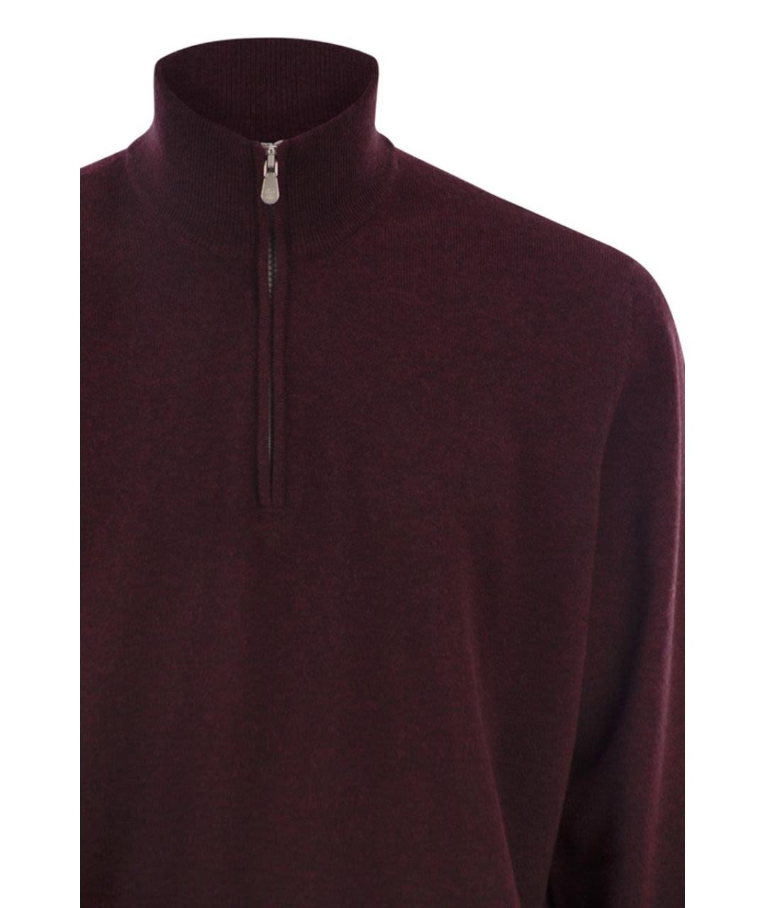 BRUNELLO CUCINELLI Бордовый кашемировый джемпер / свитер, фото 4