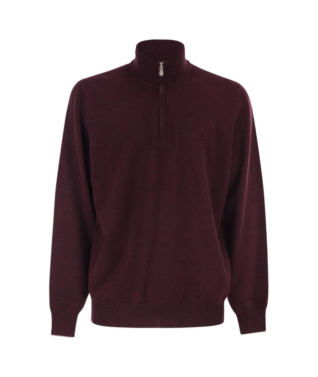 BRUNELLO CUCINELLI Бордовый кашемировый джемпер / свитер, фото 1