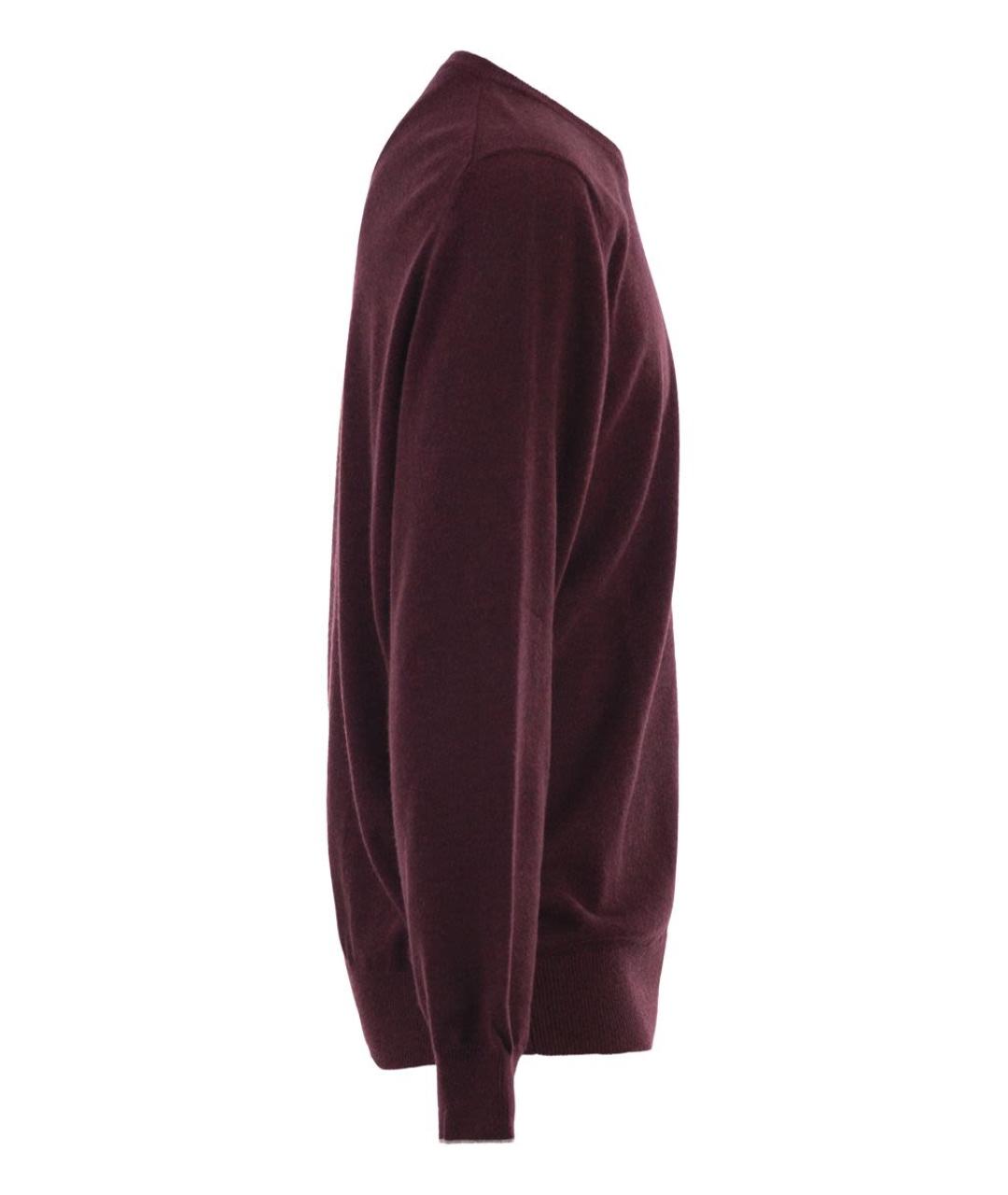 BRUNELLO CUCINELLI Бордовый кашемировый джемпер / свитер, фото 3