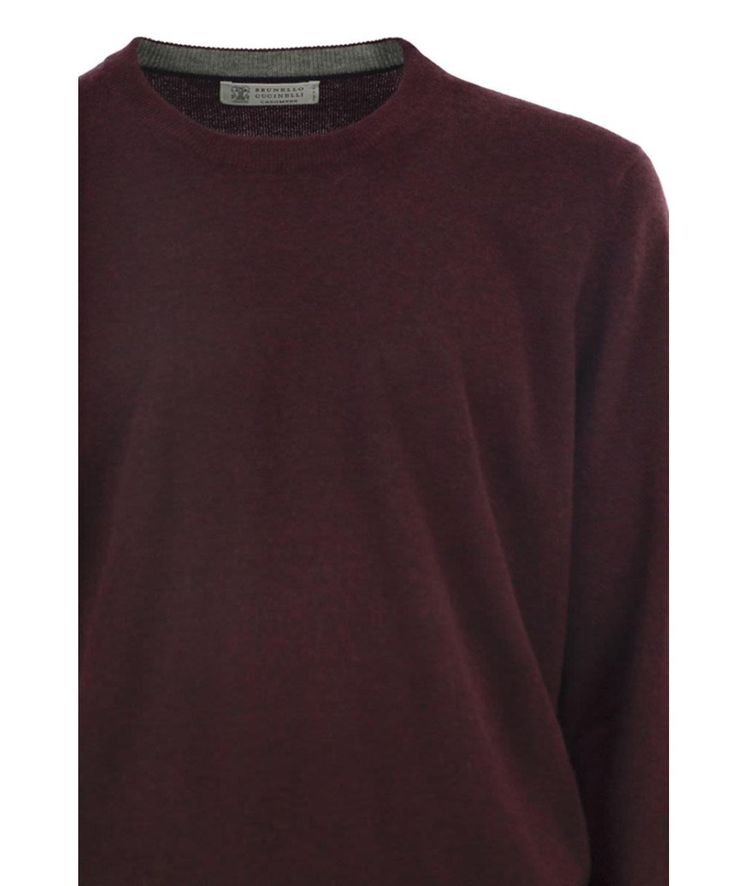 BRUNELLO CUCINELLI Бордовый кашемировый джемпер / свитер, фото 4