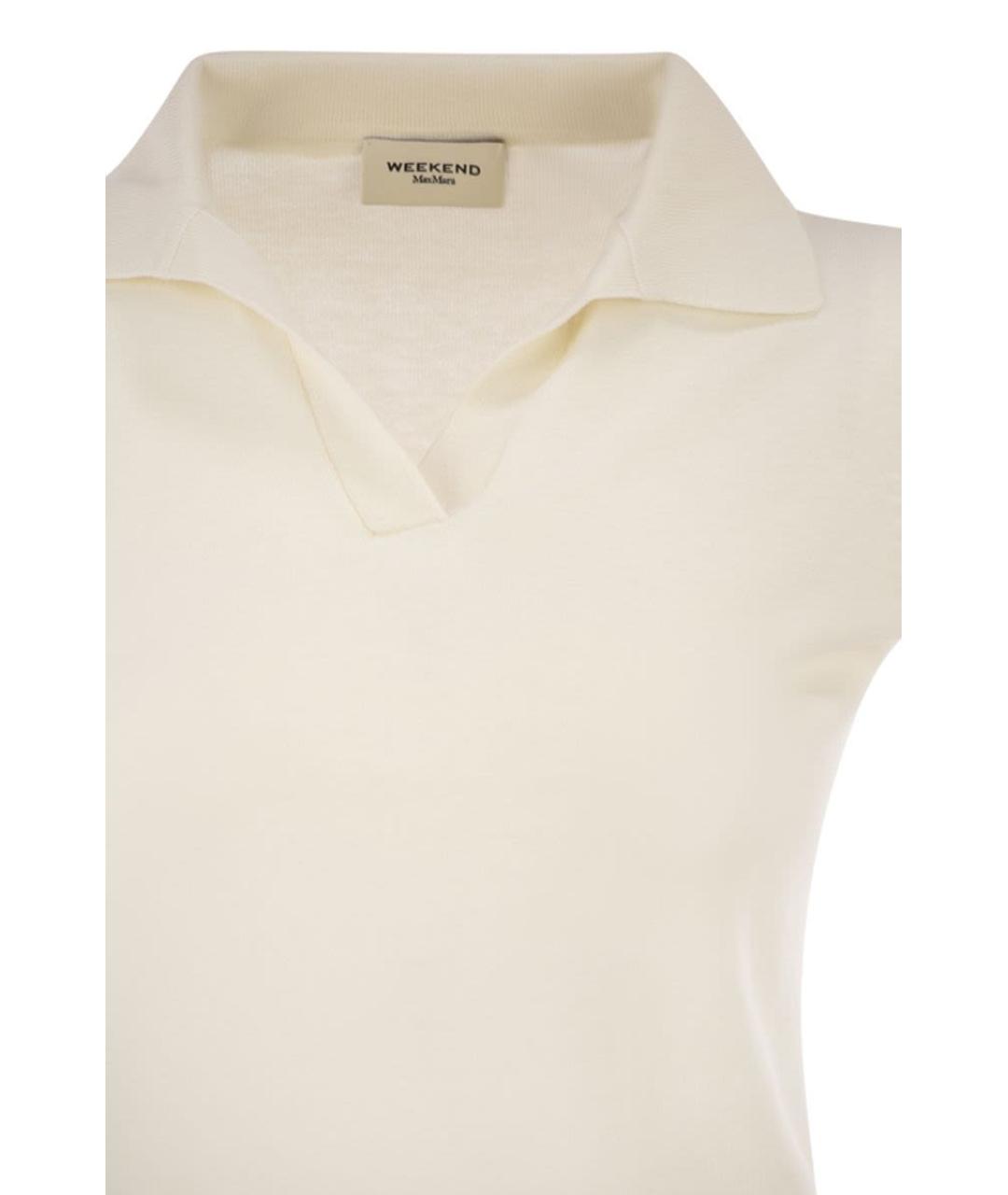 WEEKEND MAX MARA Бежевая шелковая футболка, фото 4