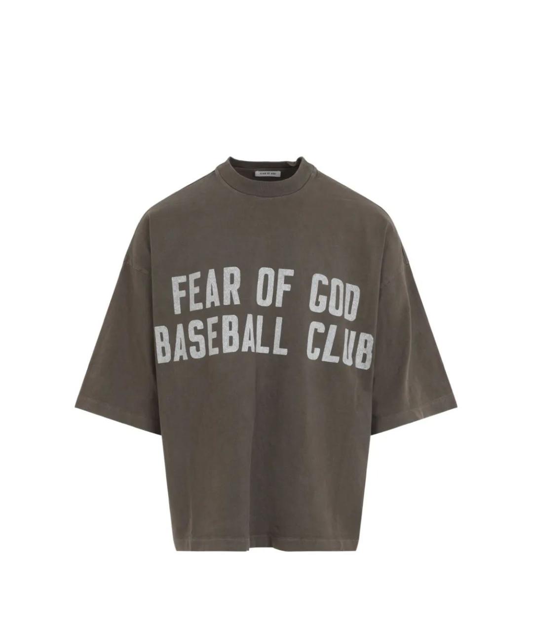 FEAR OF GOD Коричневая хлопковая футболка, фото 1