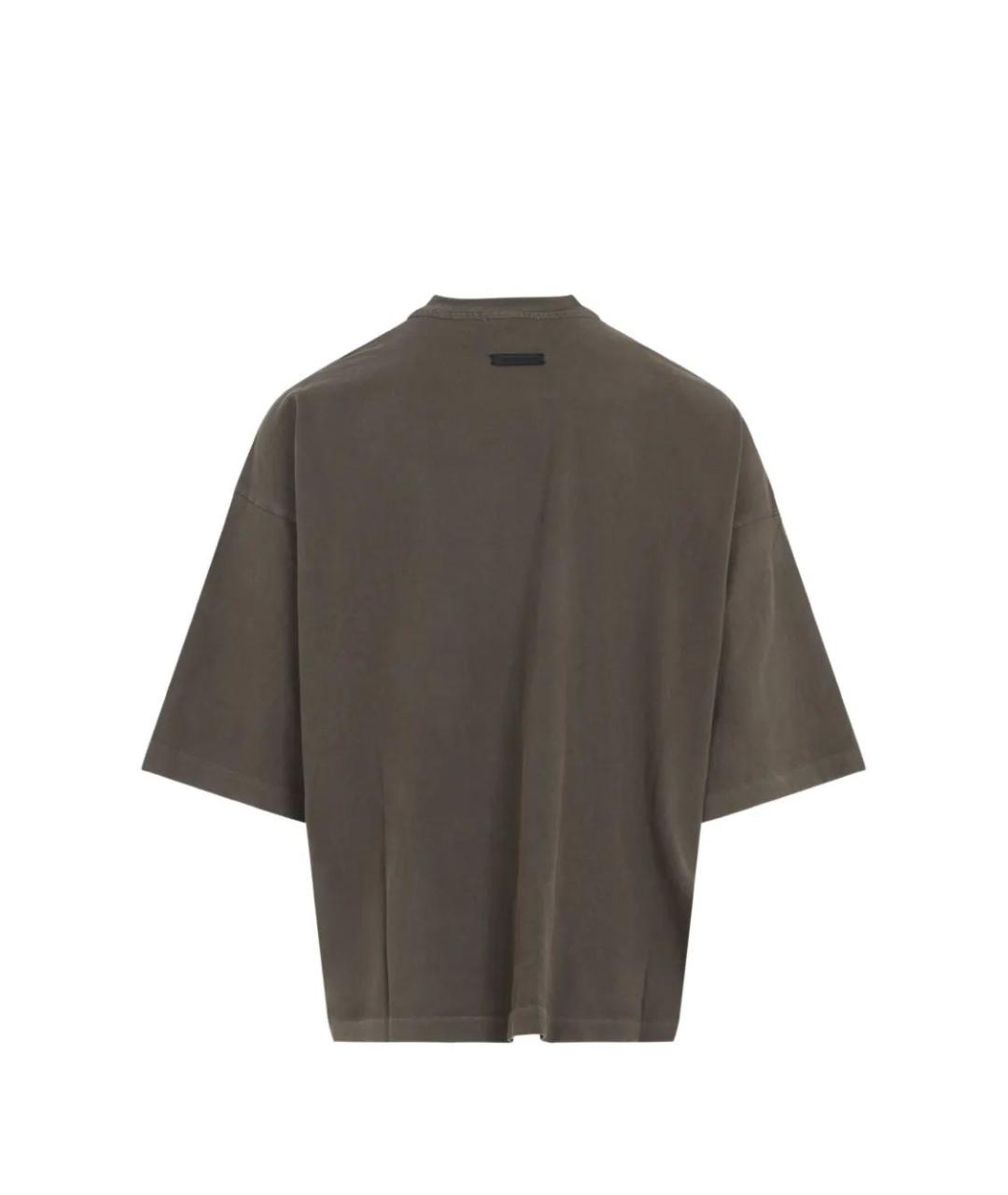 FEAR OF GOD Коричневая хлопковая футболка, фото 2