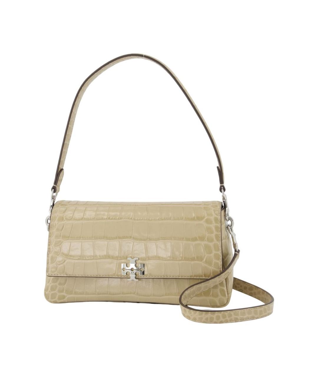 TORY BURCH Бежевая кожаная сумка через плечо, фото 3
