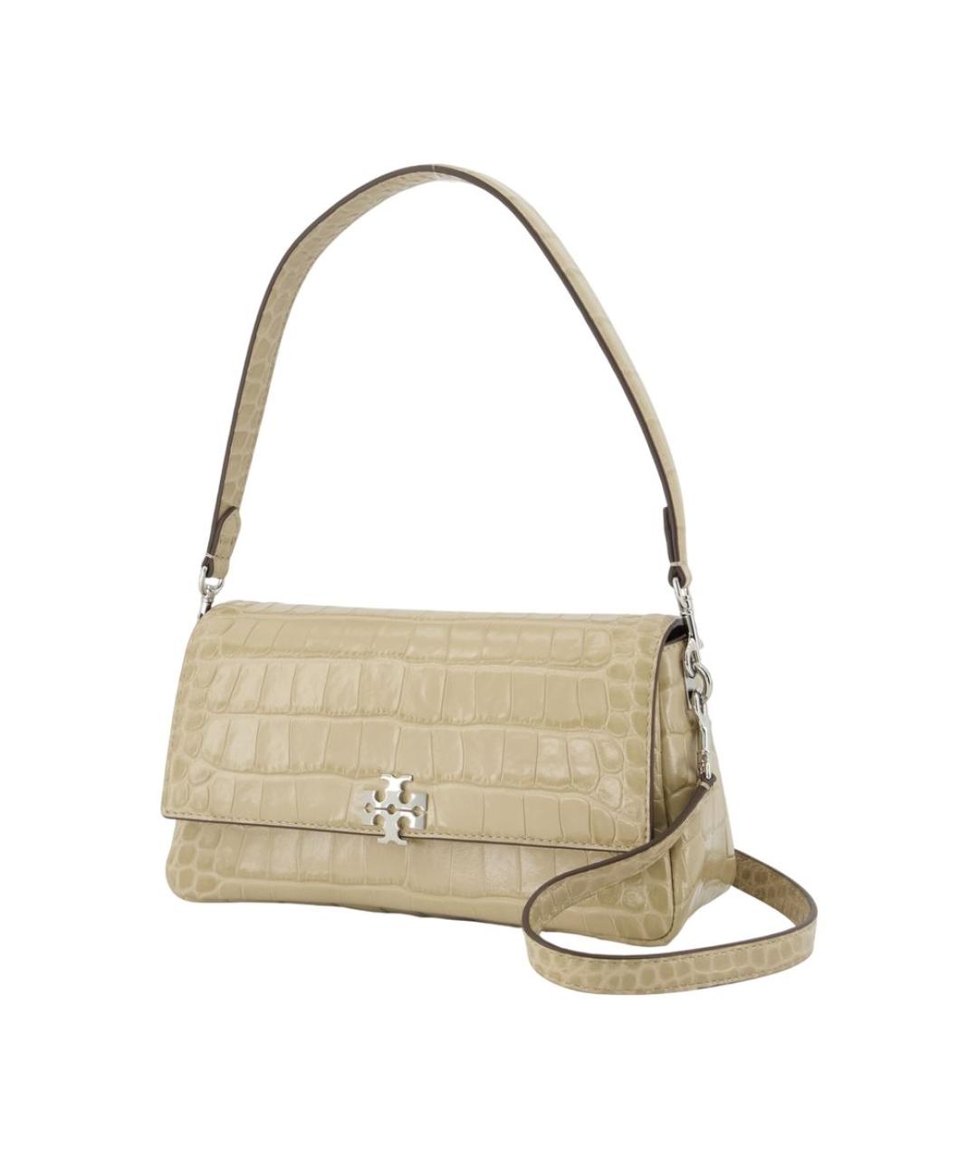 TORY BURCH Бежевая кожаная сумка через плечо, фото 2