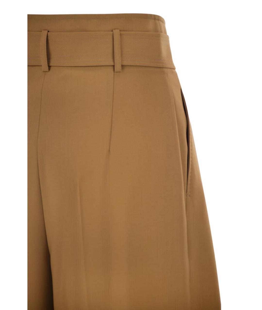 MAX MARA Горчичные шерстяные прямые брюки, фото 4