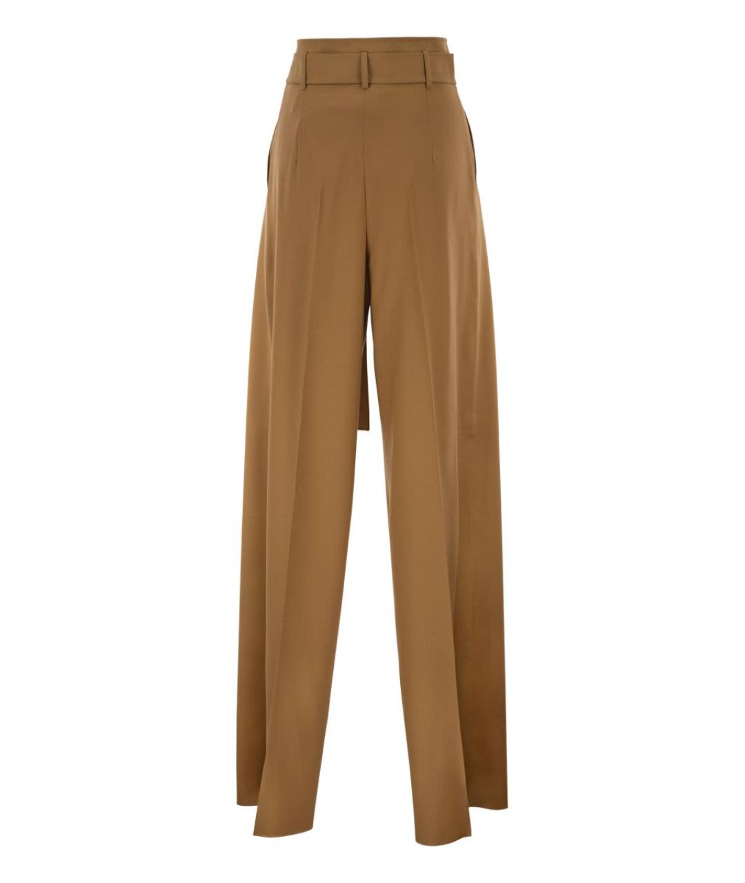 MAX MARA Горчичные шерстяные прямые брюки, фото 2
