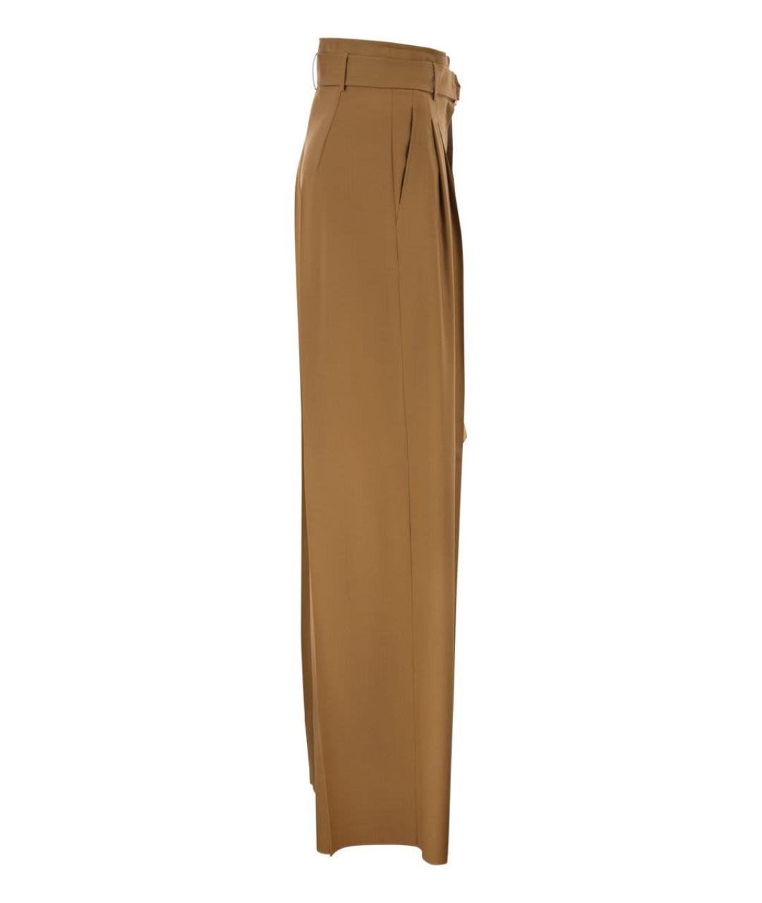 MAX MARA Горчичные шерстяные прямые брюки, фото 3