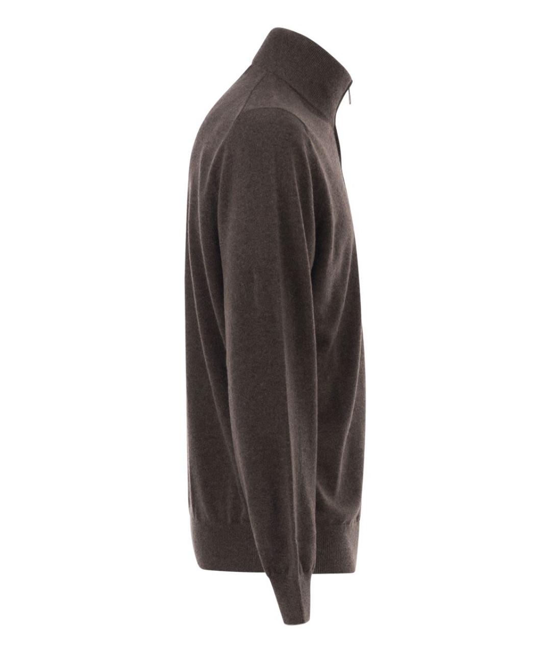 BRUNELLO CUCINELLI Коричневый кашемировый джемпер / свитер, фото 3