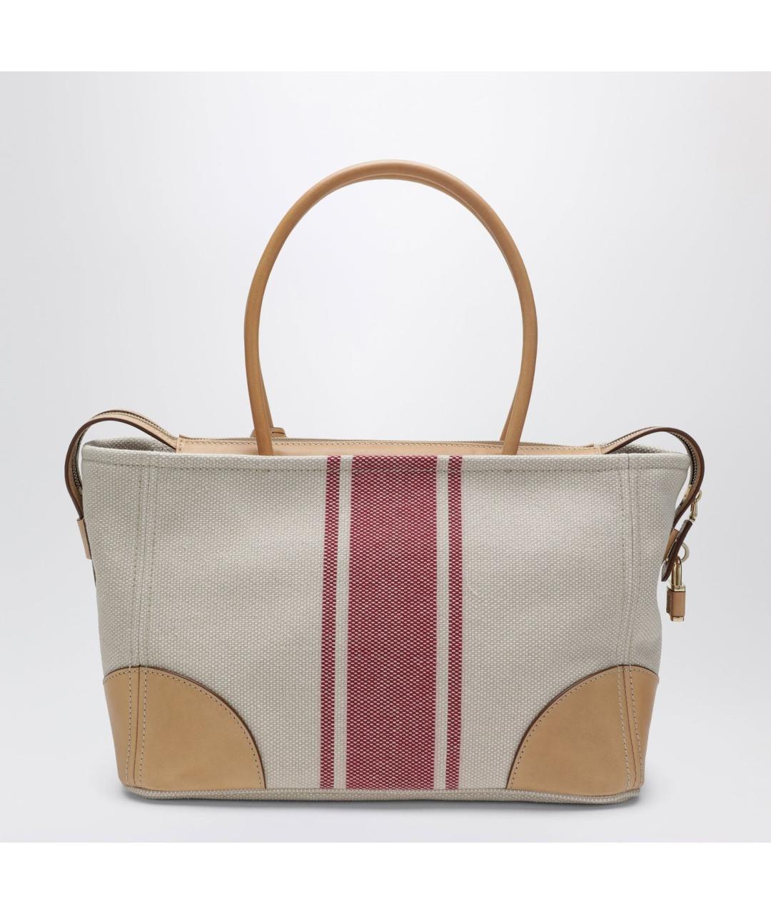 PRADA Бежевая хлопковая сумка тоут, фото 2