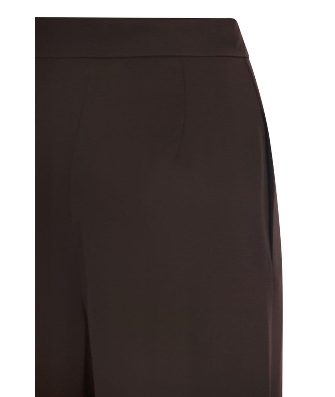 MAX MARA Коричневые ацетатные прямые брюки, фото 4