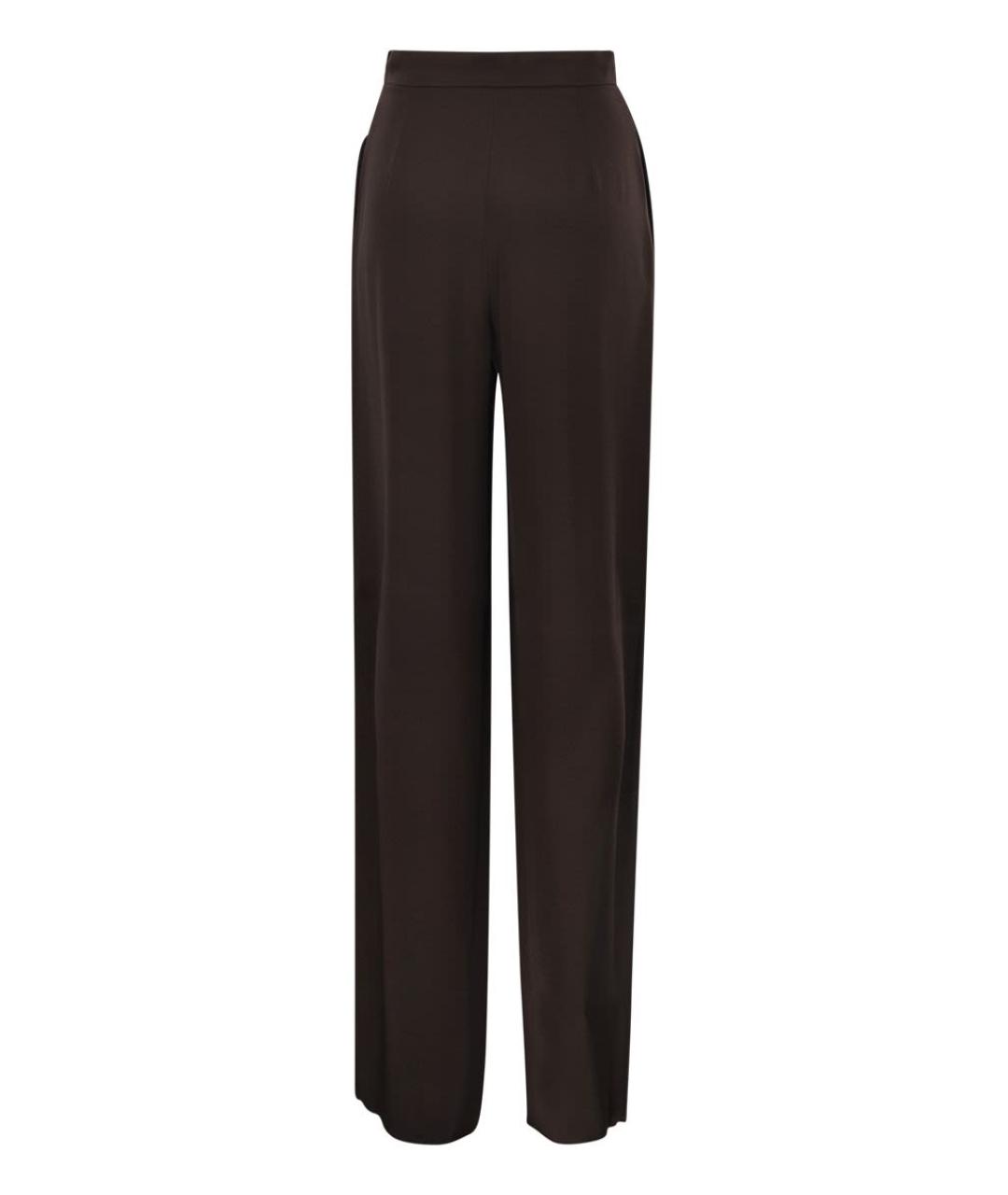 MAX MARA Коричневые ацетатные прямые брюки, фото 2