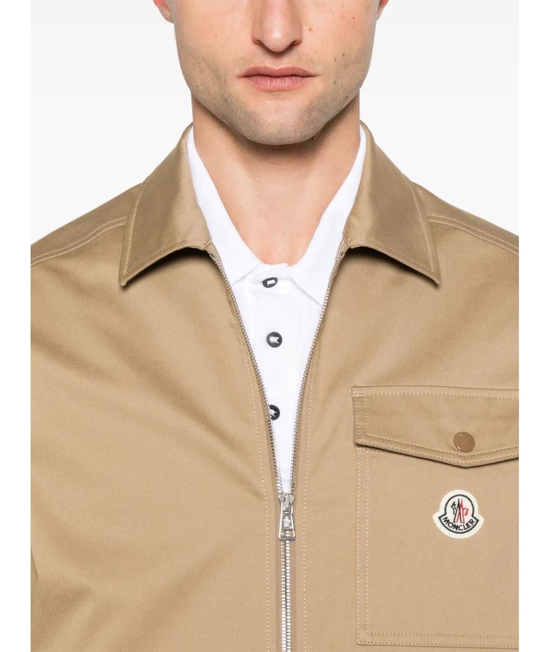 MONCLER Бежевая хлопковая куртка, фото 5