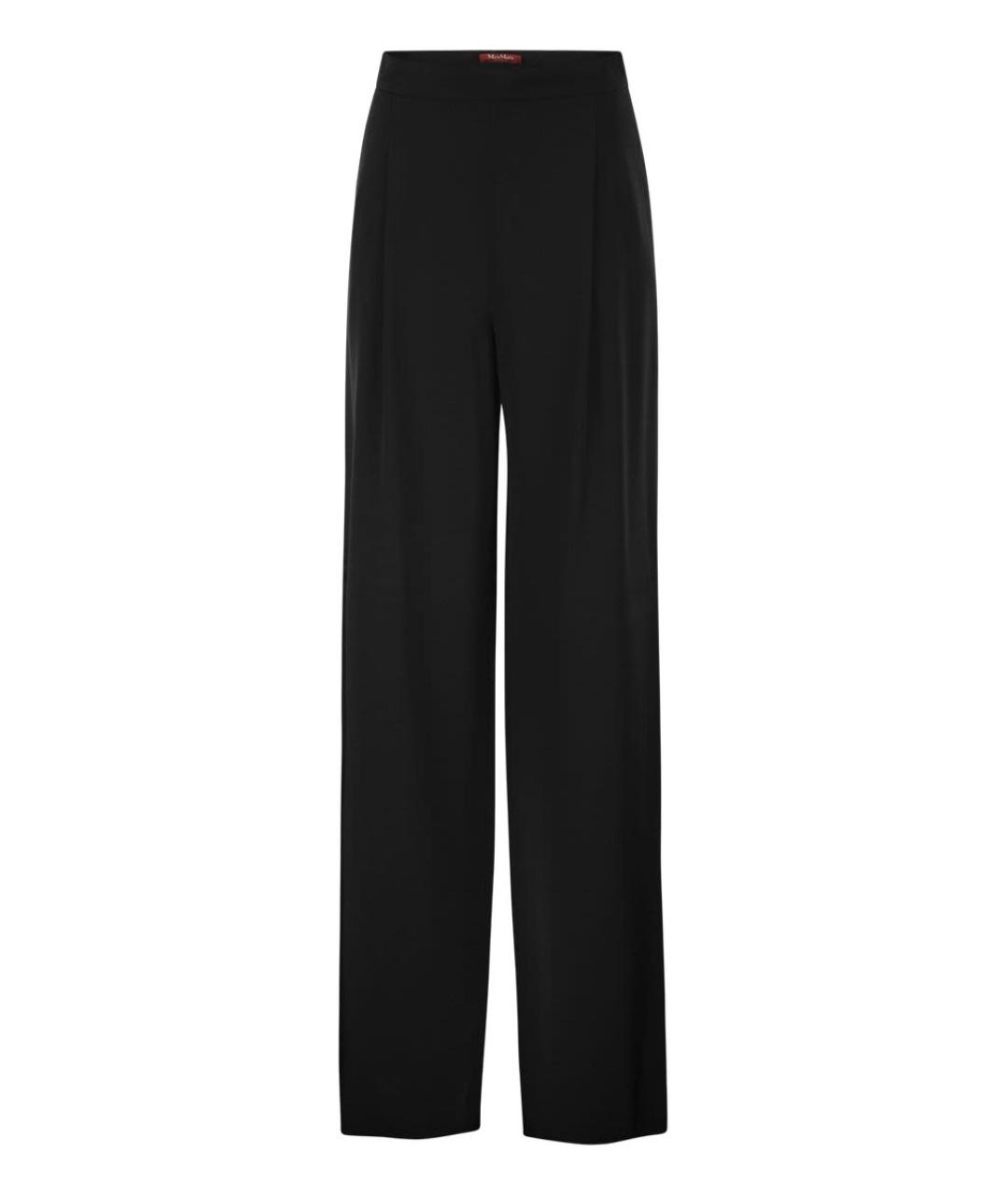 MAX MARA Черные ацетатные прямые брюки, фото 1
