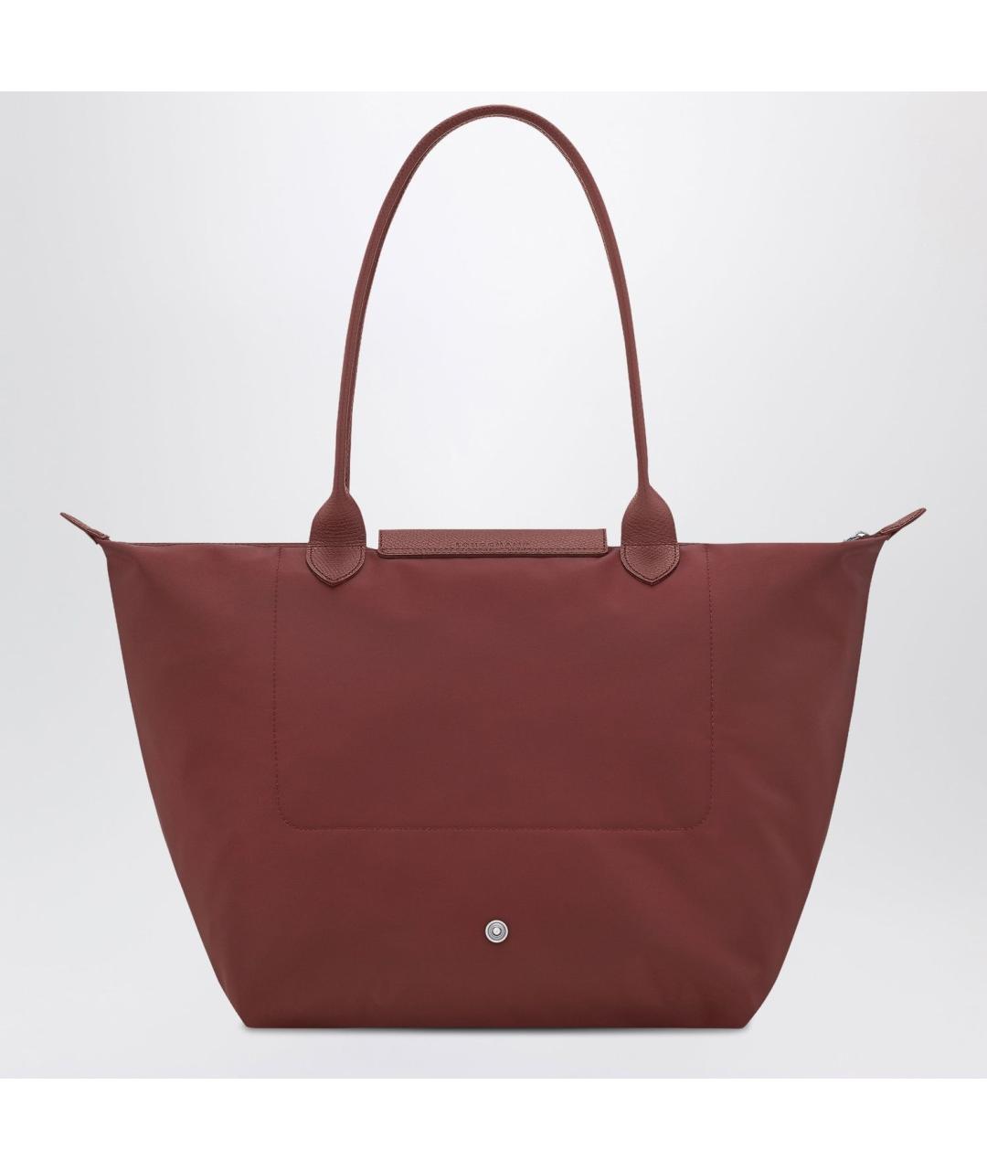 LONGCHAMP Бордовая тканевая сумка тоут, фото 2