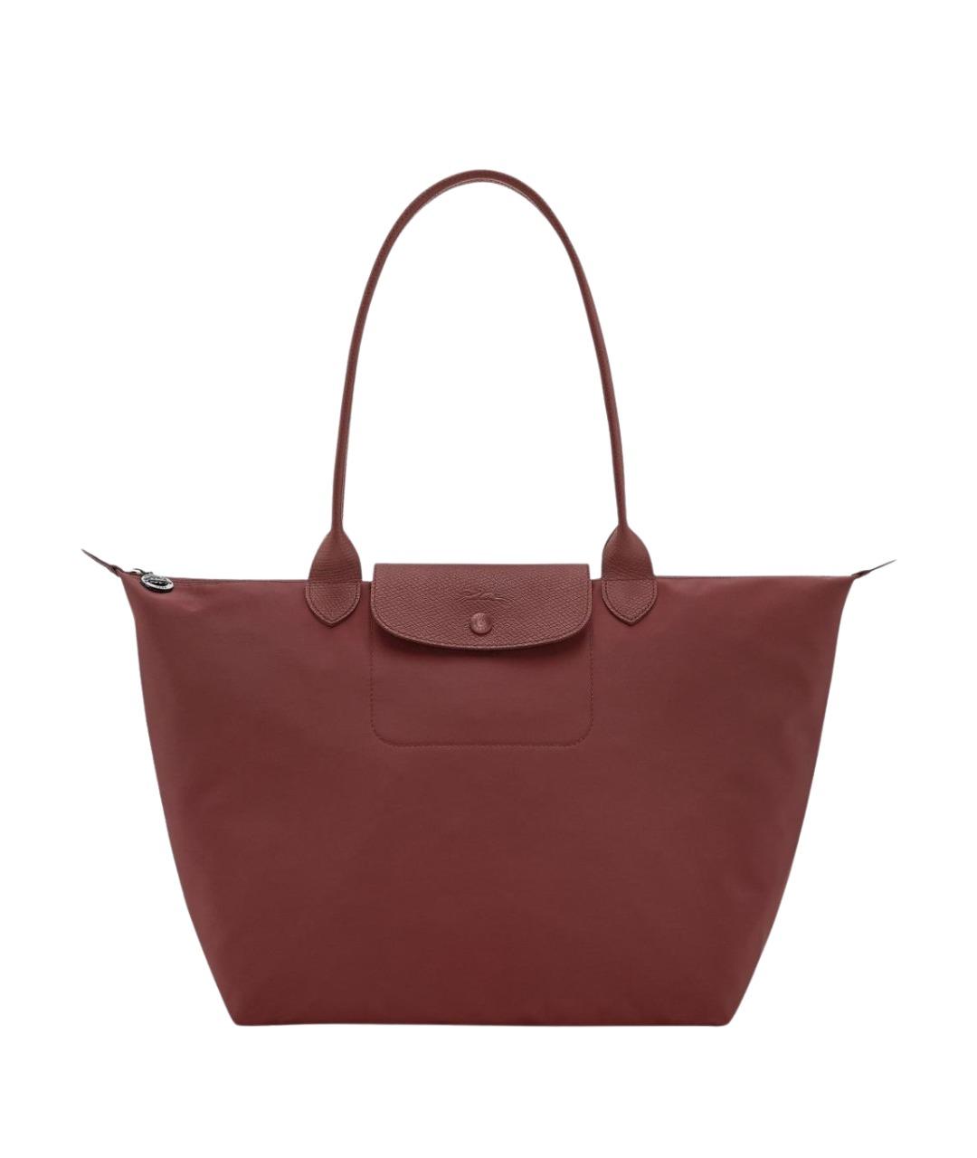 LONGCHAMP Бордовая тканевая сумка тоут, фото 1