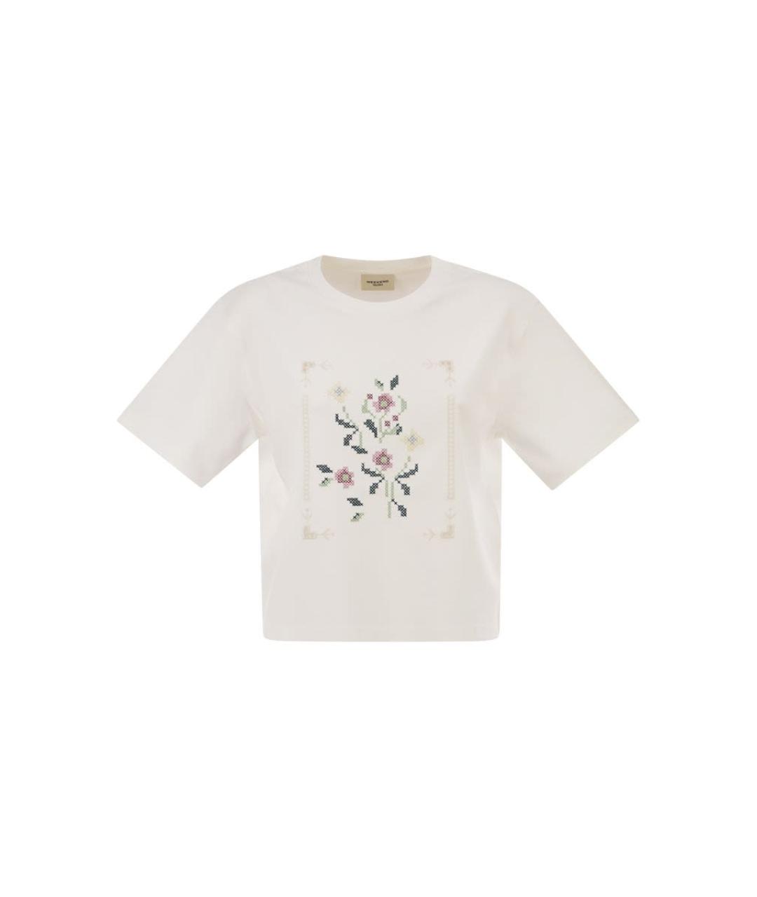 WEEKEND MAX MARA Белая хлопковая футболка, фото 1