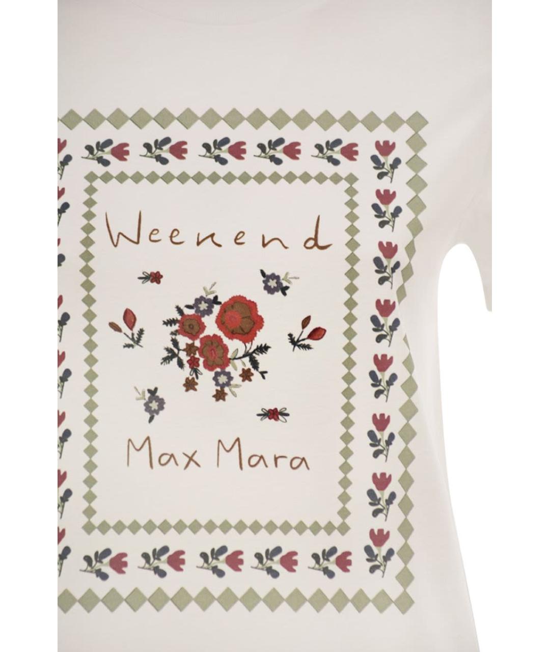 WEEKEND MAX MARA Белая хлопковая футболка, фото 4