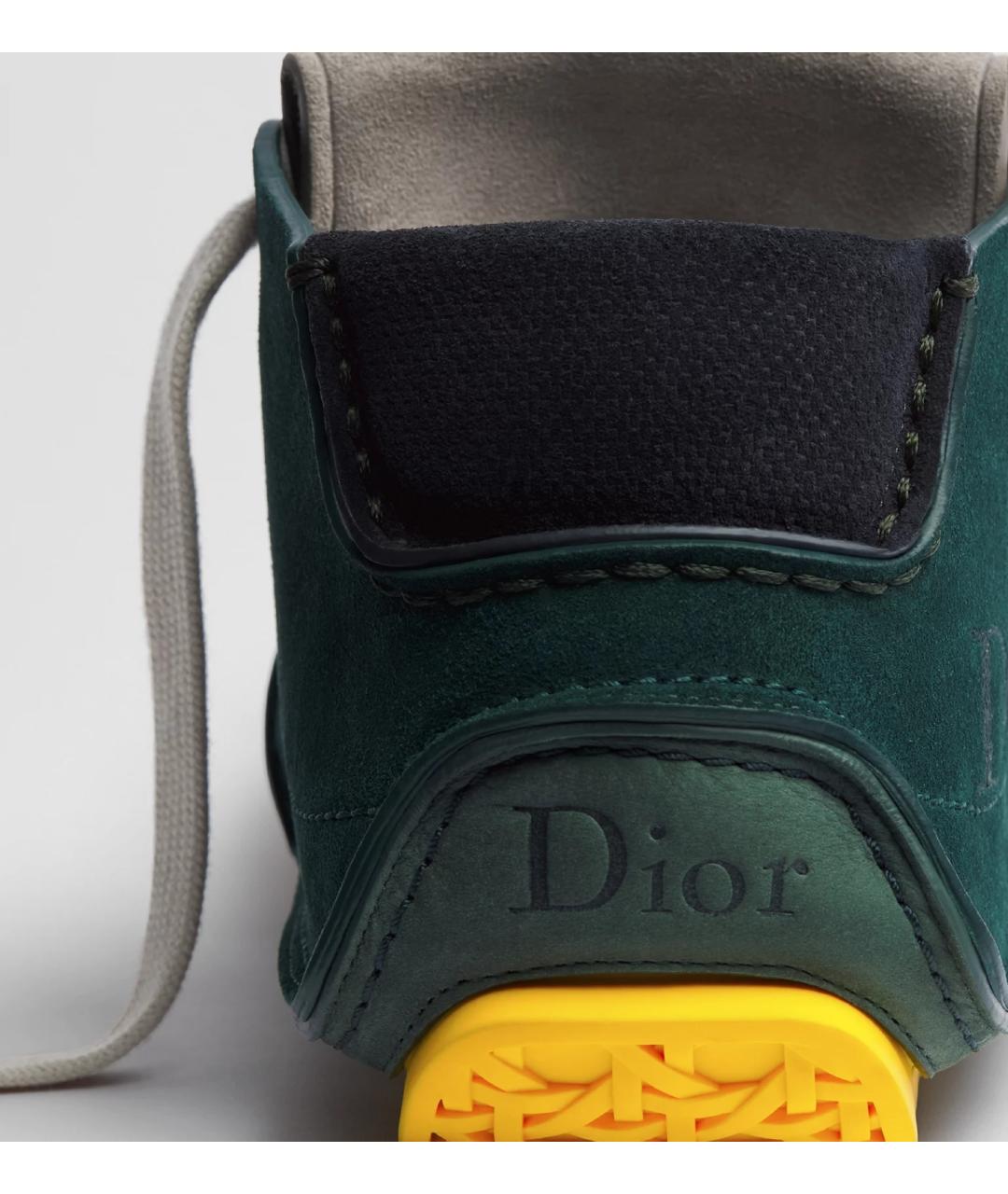 CHRISTIAN DIOR Зеленые кожаные низкие ботинки, фото 3