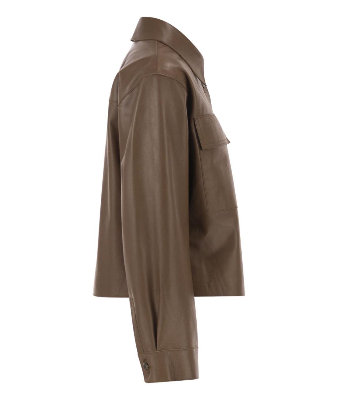 WEEKEND MAX MARA Коричневая кожаная куртка, фото 3