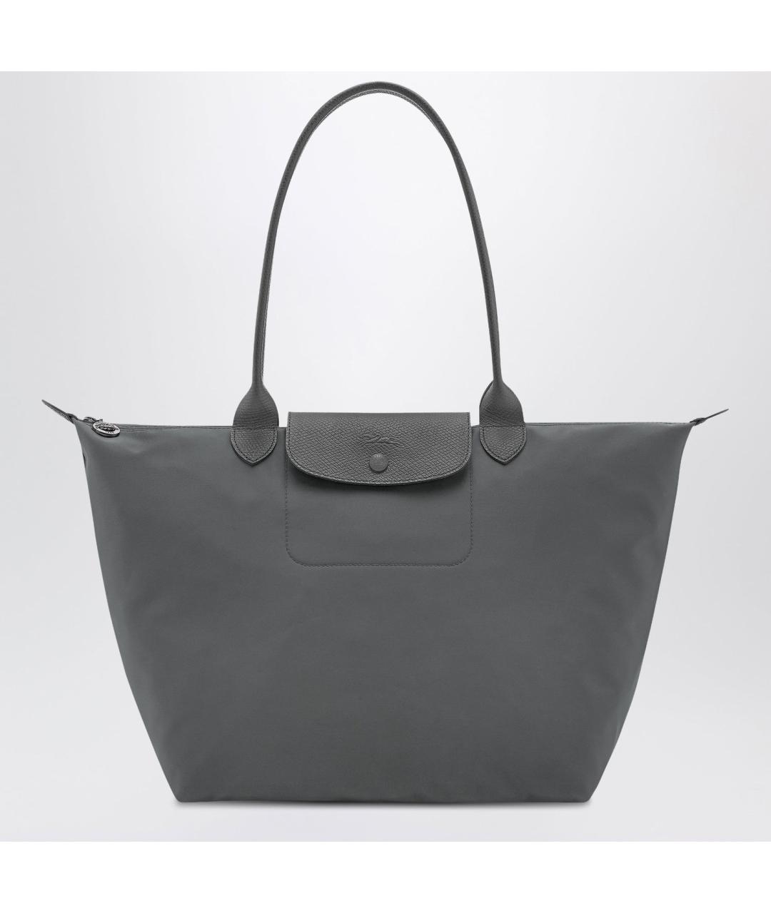 LONGCHAMP Серая тканевая сумка тоут, фото 3