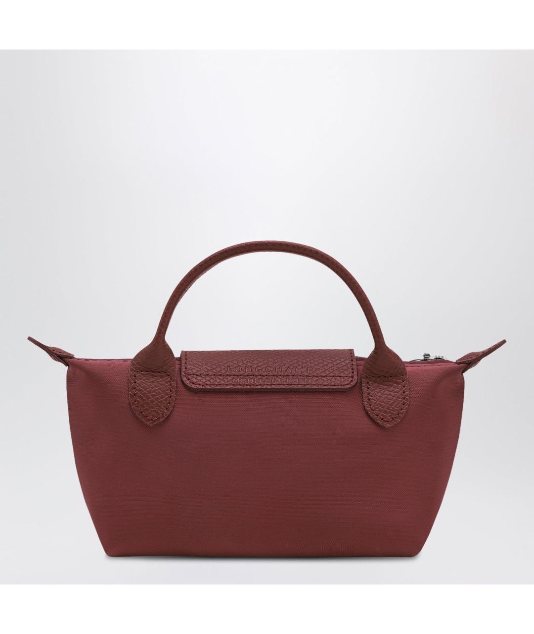 LONGCHAMP Бордовая тканевая сумка тоут, фото 2