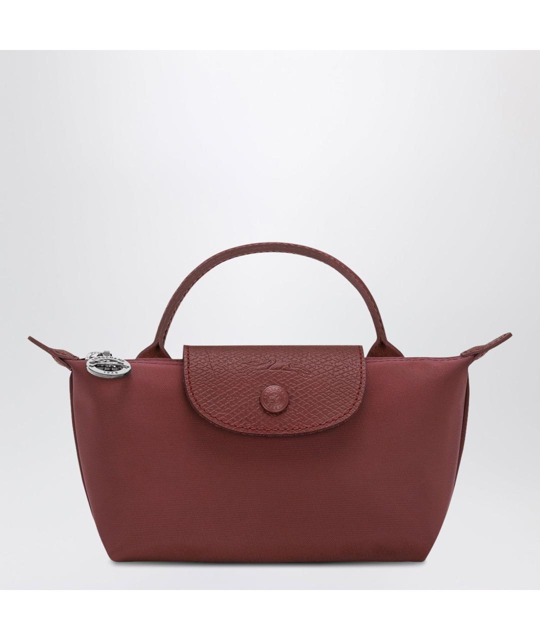 LONGCHAMP Бордовая тканевая сумка тоут, фото 3
