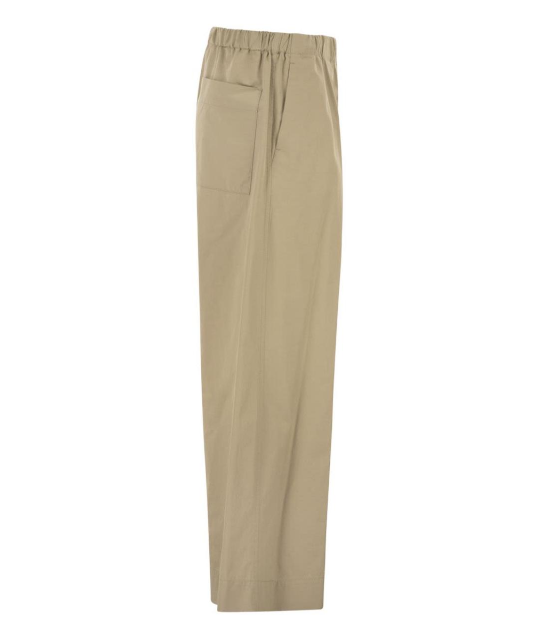 WEEKEND MAX MARA Бежевые хлопковые прямые брюки, фото 3