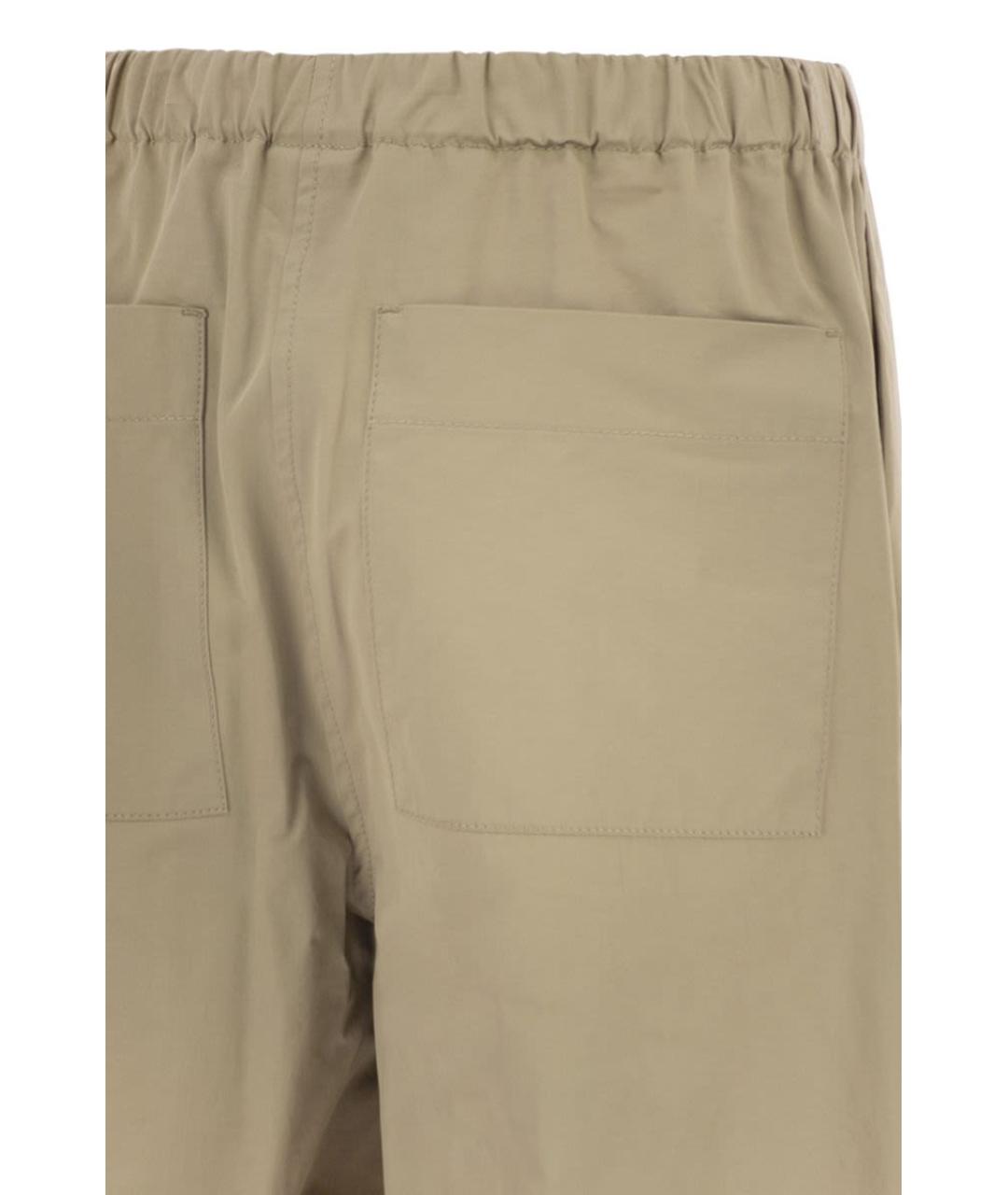 WEEKEND MAX MARA Бежевые хлопковые прямые брюки, фото 4