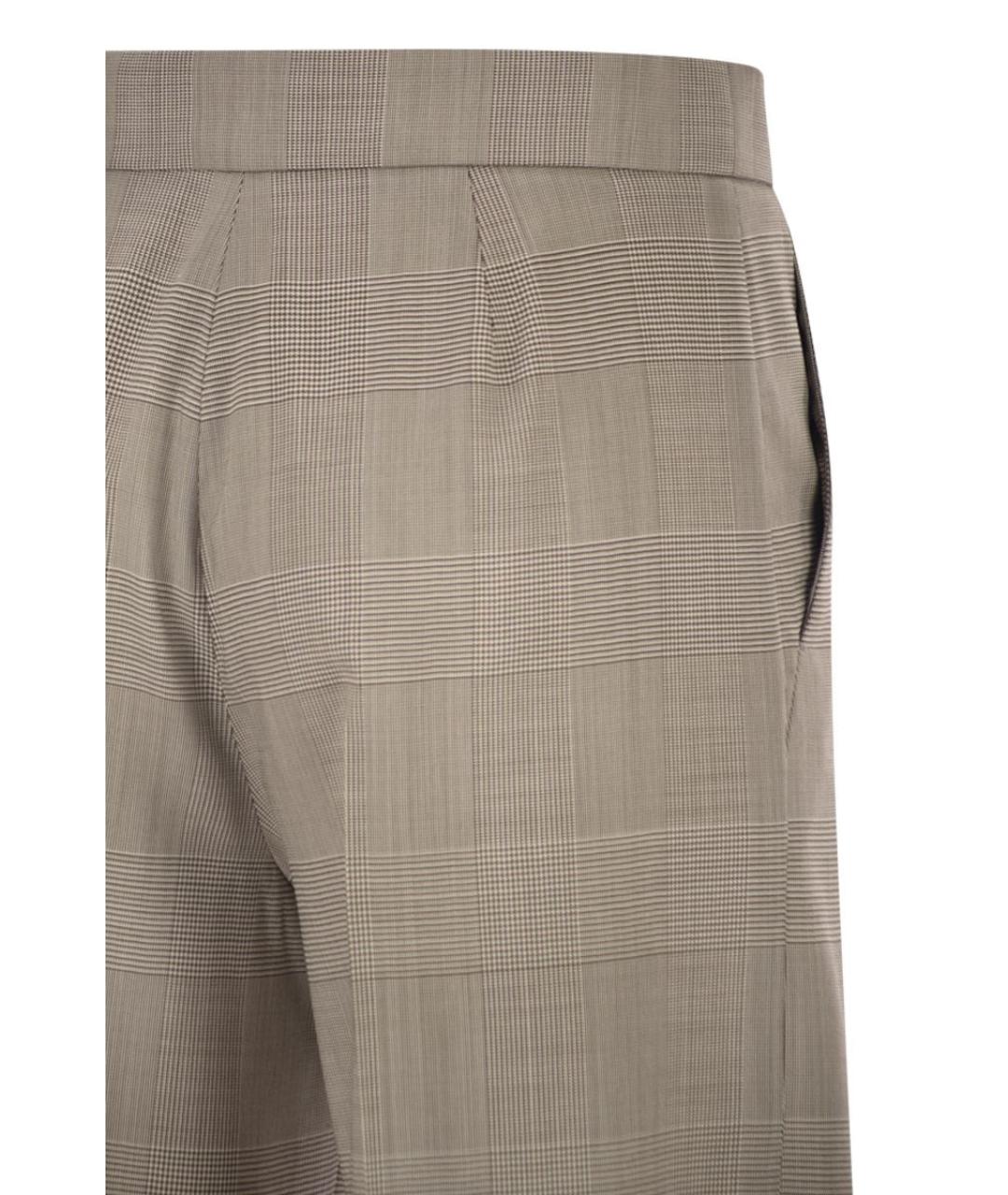 MAX MARA Бежевые шерстяные прямые брюки, фото 4