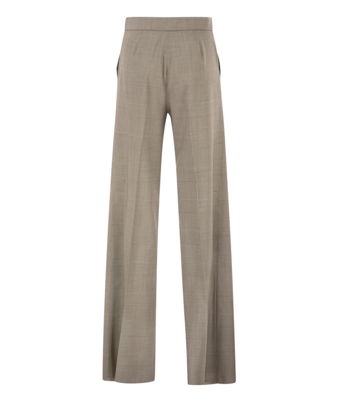 MAX MARA Бежевые шерстяные прямые брюки, фото 2