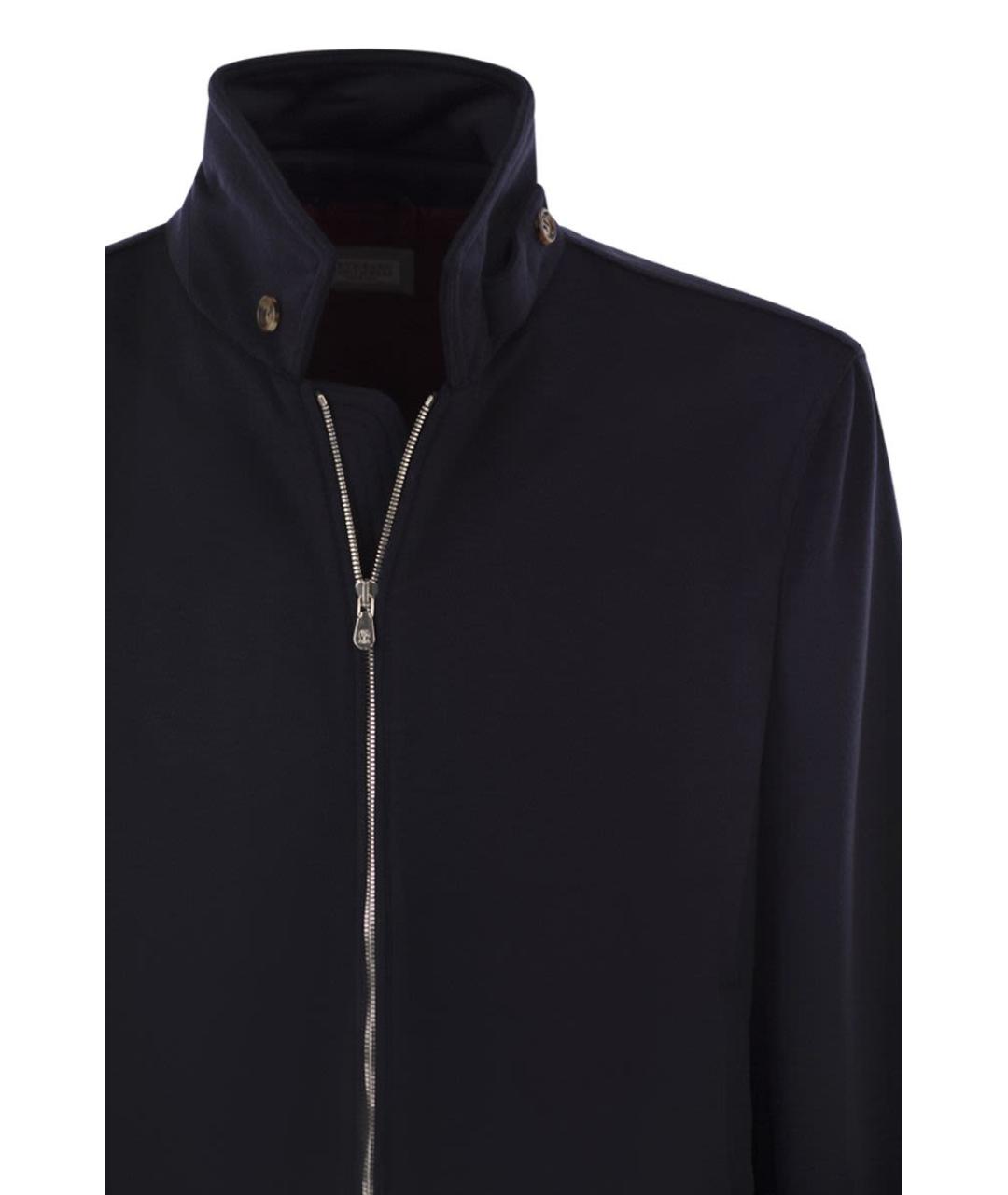 BRUNELLO CUCINELLI Темно-синяя шерстяная куртка, фото 4