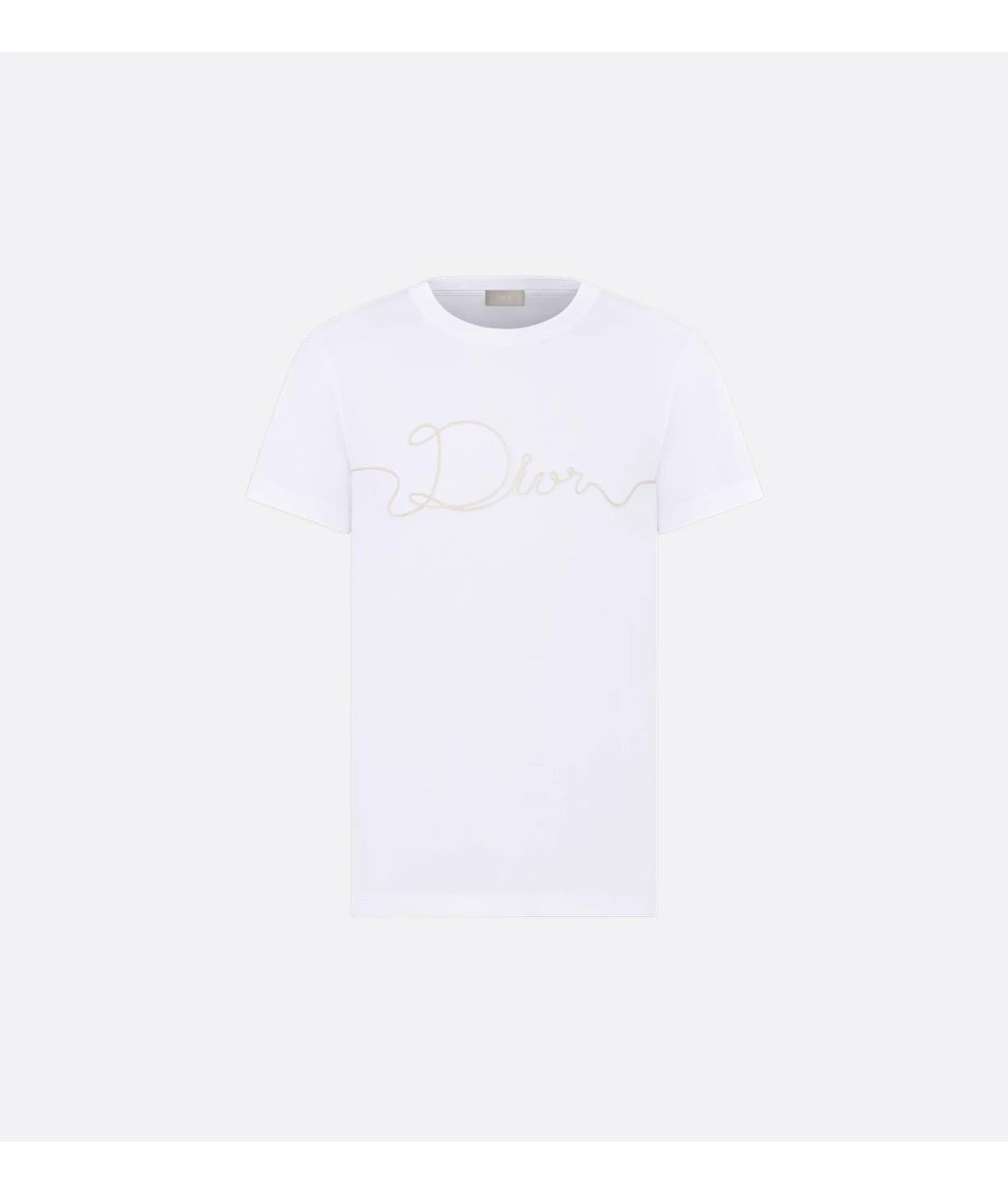 CHRISTIAN DIOR Белая хлопковая футболка, фото 1