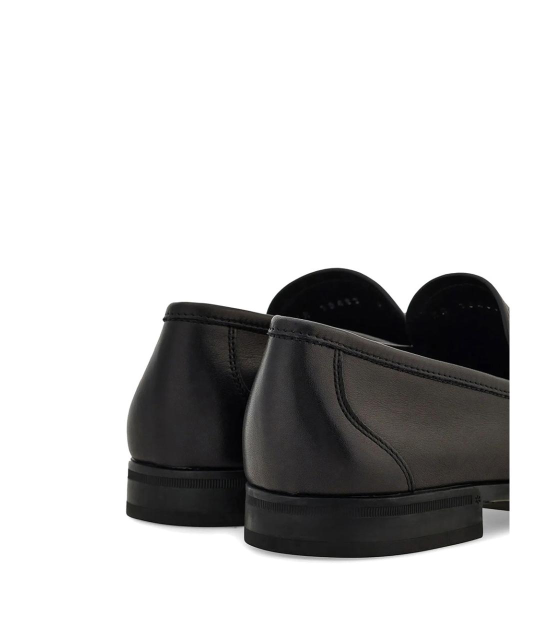 FERRAGAMO Черные кожаные лоферы, фото 3